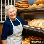 Home 22 성공적인 브랜드 스토리텔링의 예 - **Prompt:** A warm, inviting scene inside a traditional Dutch bakery. An elderly, kind-faced baker, ...