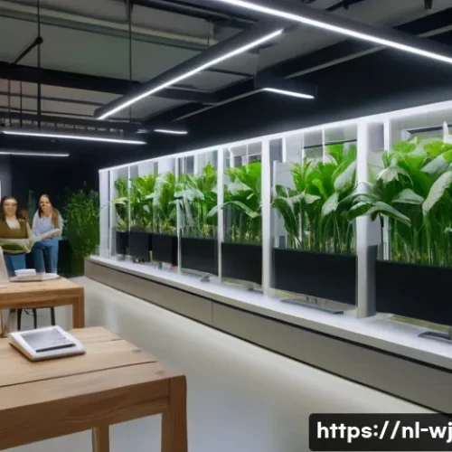 Home 33 브랜드 스토리텔링의 글로벌 트렌드 - A modern Dutch clothing store interior showcasing sustainable fabric production, with a diverse grou...