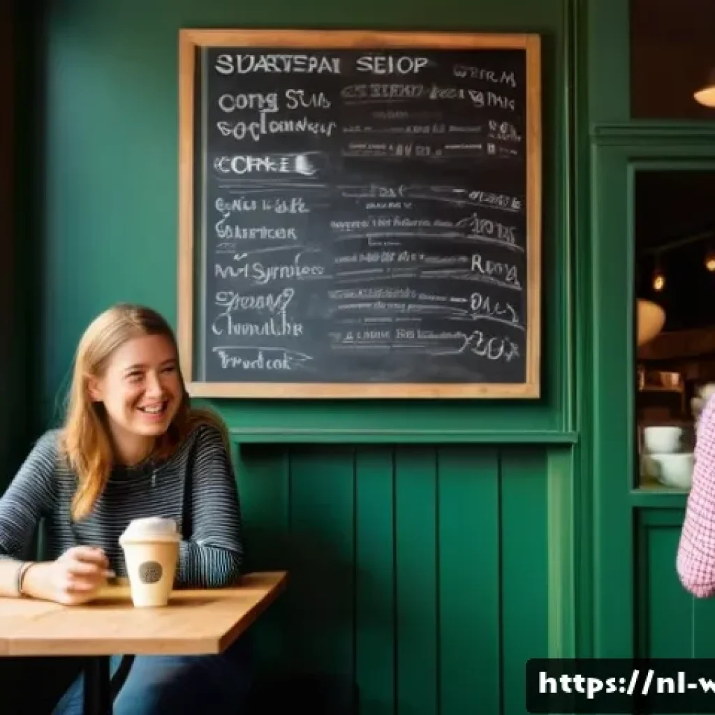 브랜드 스토리텔링의 심리적 메커니즘 - A warm, authentic scene of a Dutch local coffee shop interior during the morning rush, featuring div...