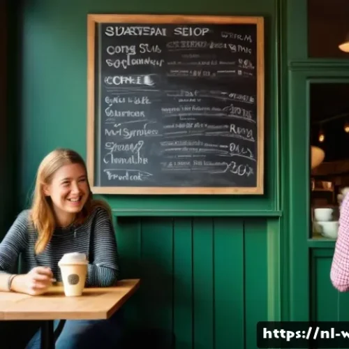 Home 30 브랜드 스토리텔링의 심리적 메커니즘 - A warm, authentic scene of a Dutch local coffee shop interior during the morning rush, featuring div...